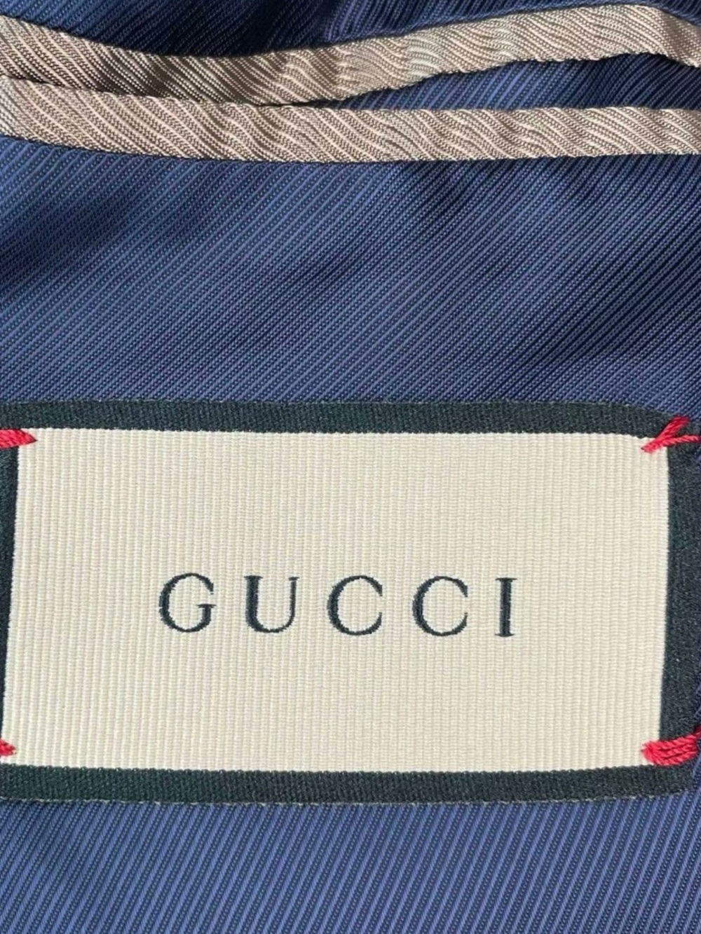 Gucci Navy and Red Plaid Tweed Blazer Jacket with Gold Buttons - Picture 4 of 7
